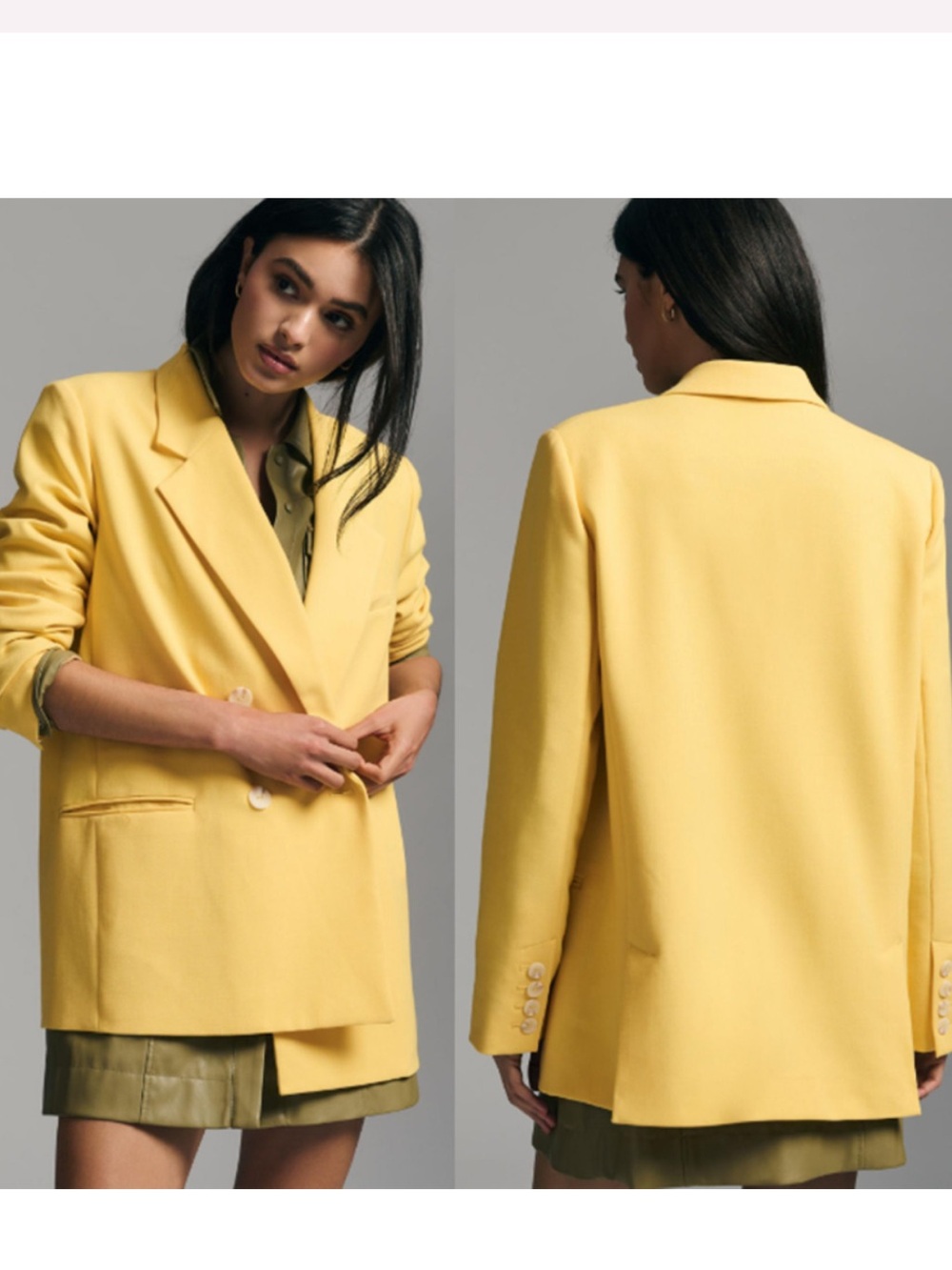 NWT Anthropologie Maeve Double-Breasted
Blazer Yellow size 6P